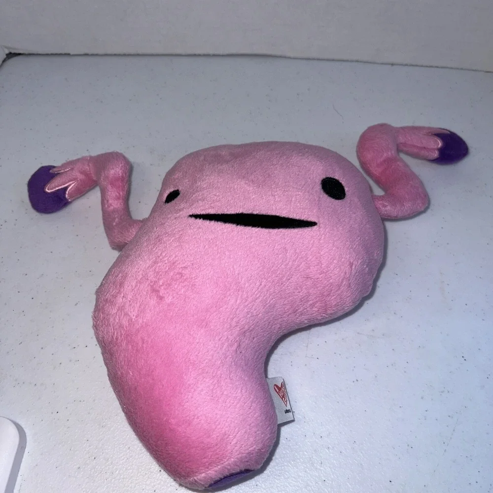 I Heart Guts Uterus Plush Pillow Stuffed Animal Plushie Pink Purple Body Organs